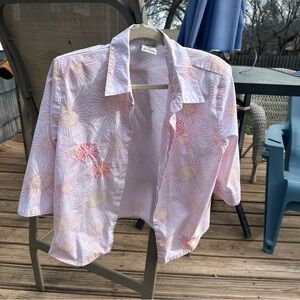 Vintage Allison Daley Pink and Cream Floral Shirt